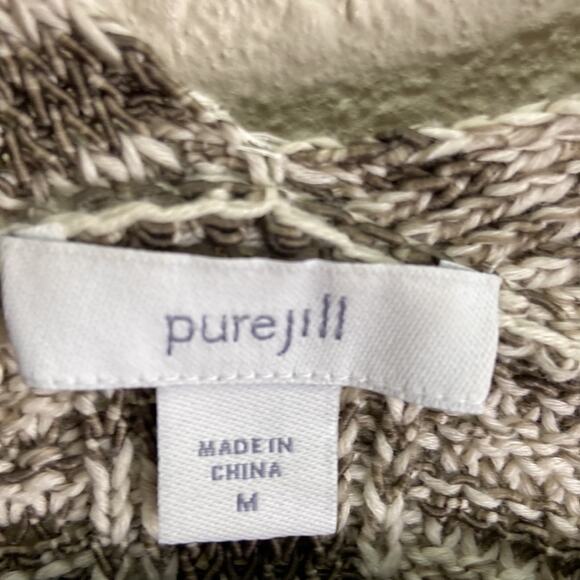 Pure Jill Women Neutral Open Sweater Cardigan Size M - Picture 6 of 7